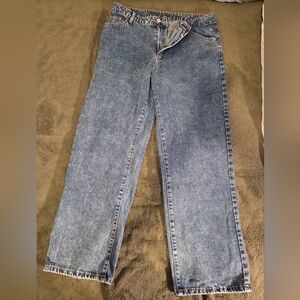 SHEIN Blue Denim Wide-Leg Jeans